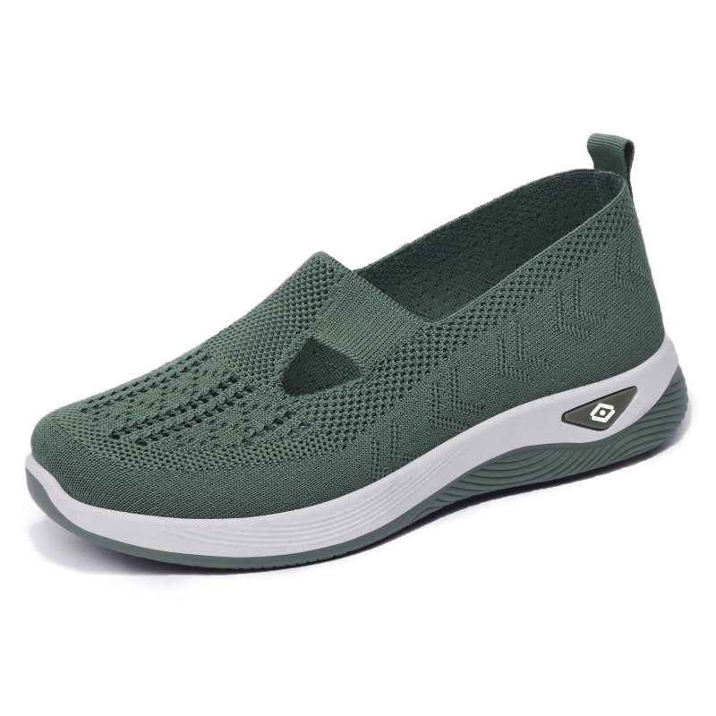 Breathable Mesh Round Toe Wedge Sneakers - Damned Threads